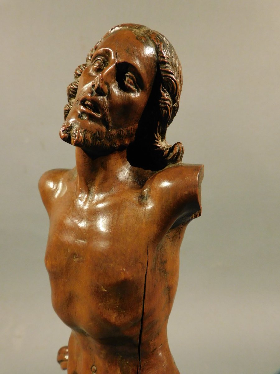 Christ en buis sculpté fin 17eme - debut 18eme siécle-photo-7