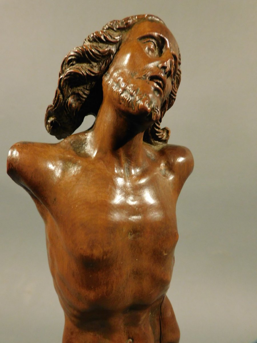 Christ en buis sculpté fin 17eme - debut 18eme siécle-photo-8