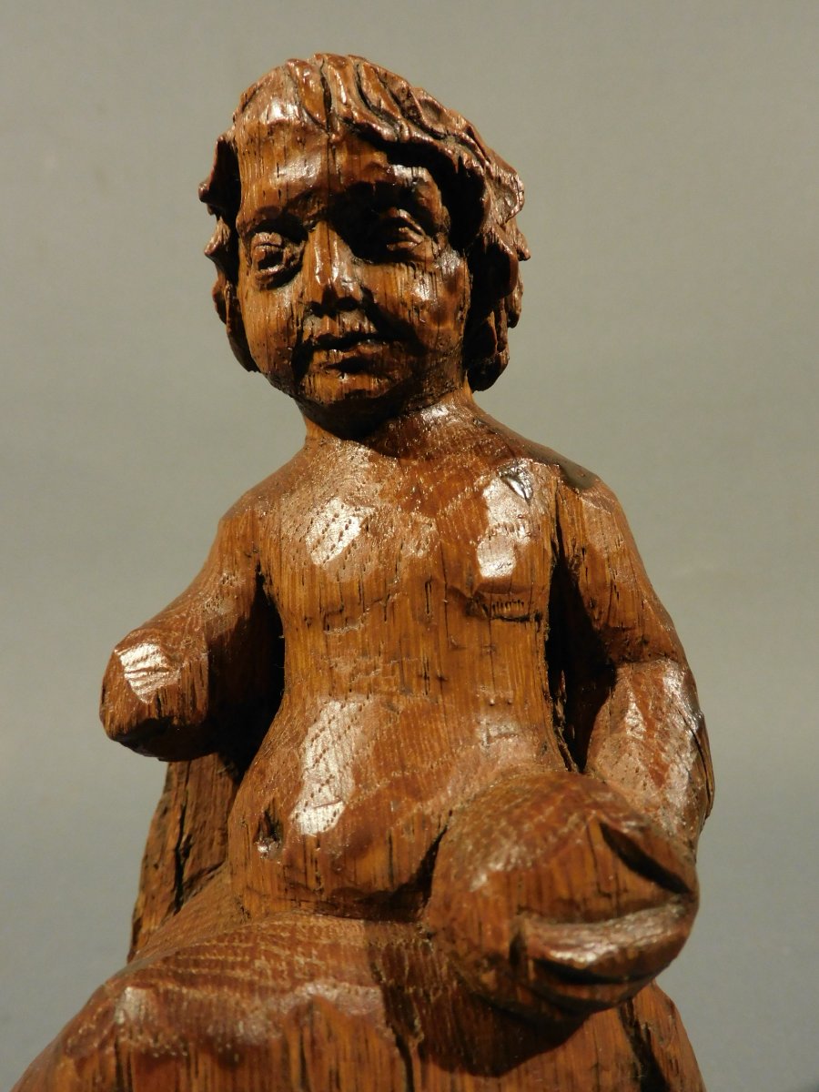 Wooden Fragment Of The Infant Jesus, 19th Century,neo-gothic Christ-photo-2