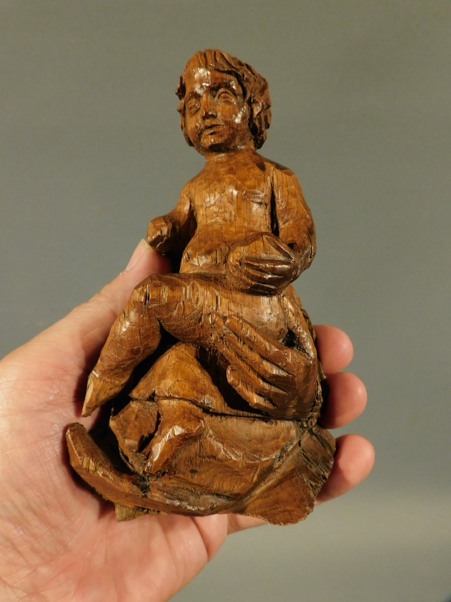 Wooden Fragment Of The Infant Jesus, 19th Century,neo-gothic Christ-photo-4