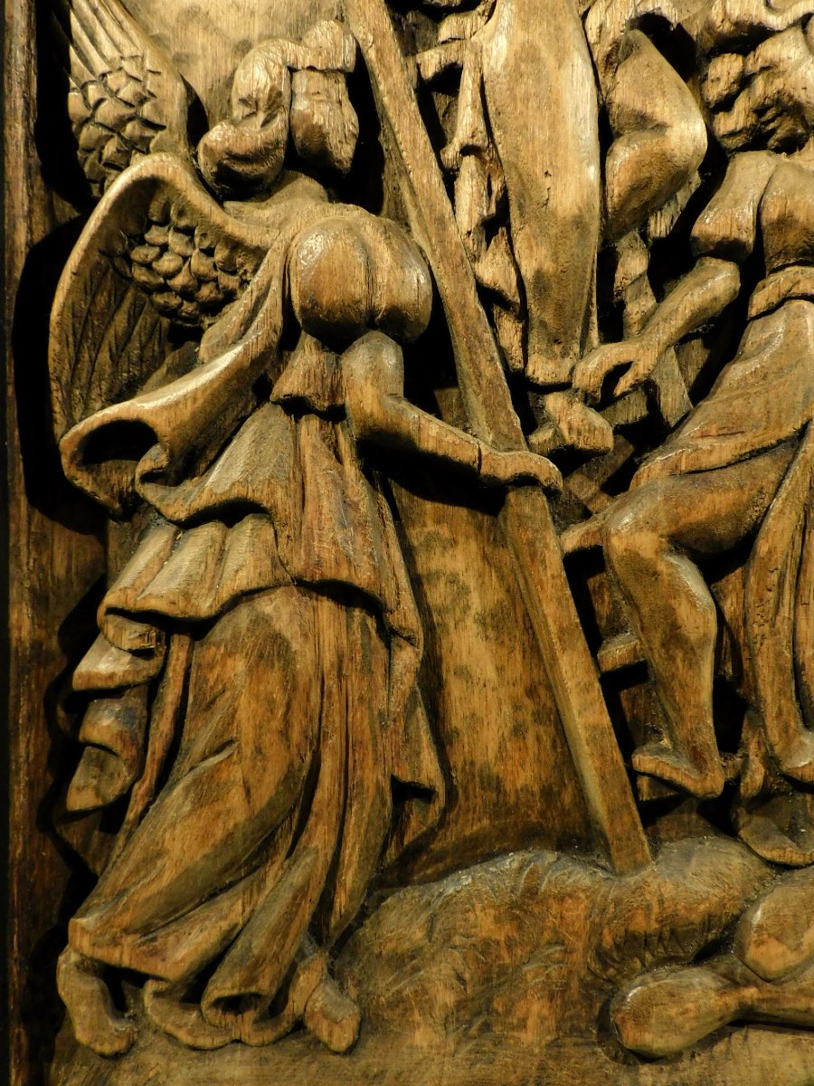 Wooden Panel Depicting Jacob's Ladder - 19th Century-photo-2