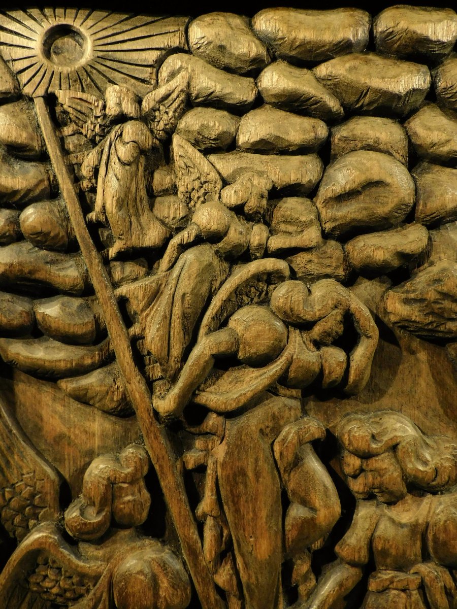 Wooden Panel Depicting Jacob's Ladder - 19th Century-photo-4