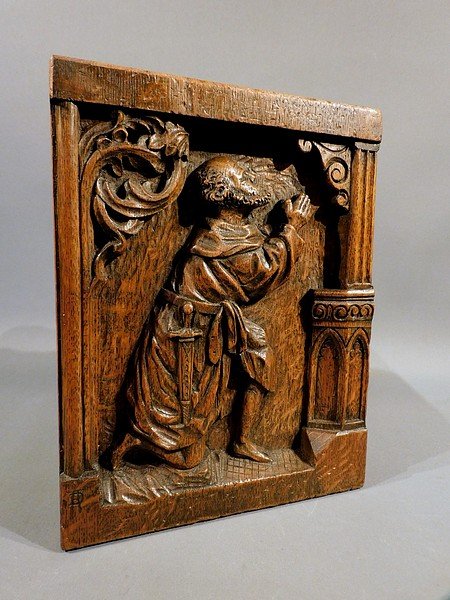 Panneau en bois  sculpté  - Saint Paul -  18eme  - 19eme-photo-4