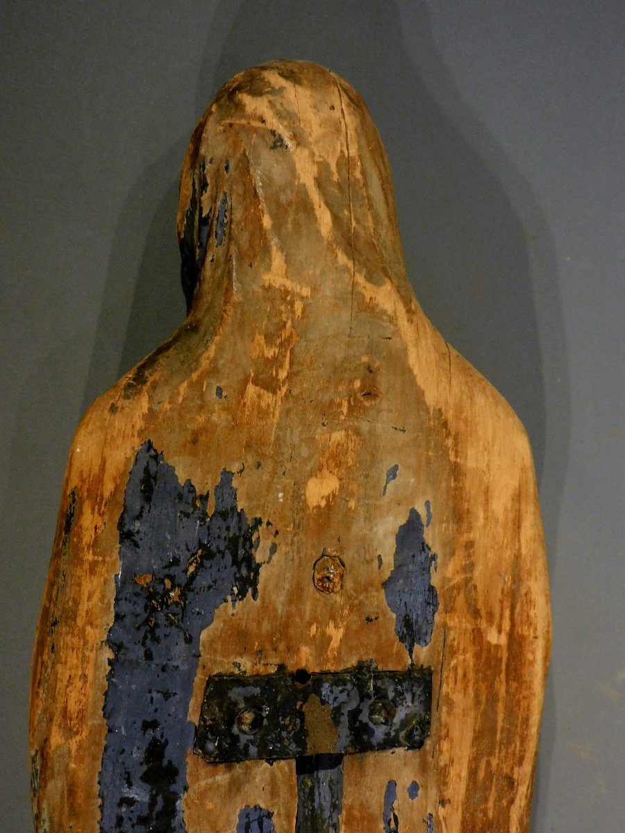 Wooden Sculpture Of A Mourning Virgin, Early 18th Century-photo-2