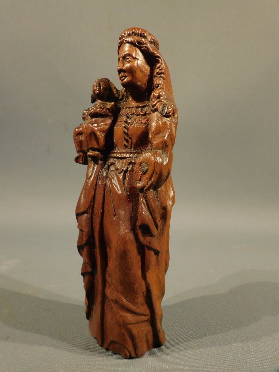 Virgin And Child In Boxwood, 17th Century, High Period-photo-2