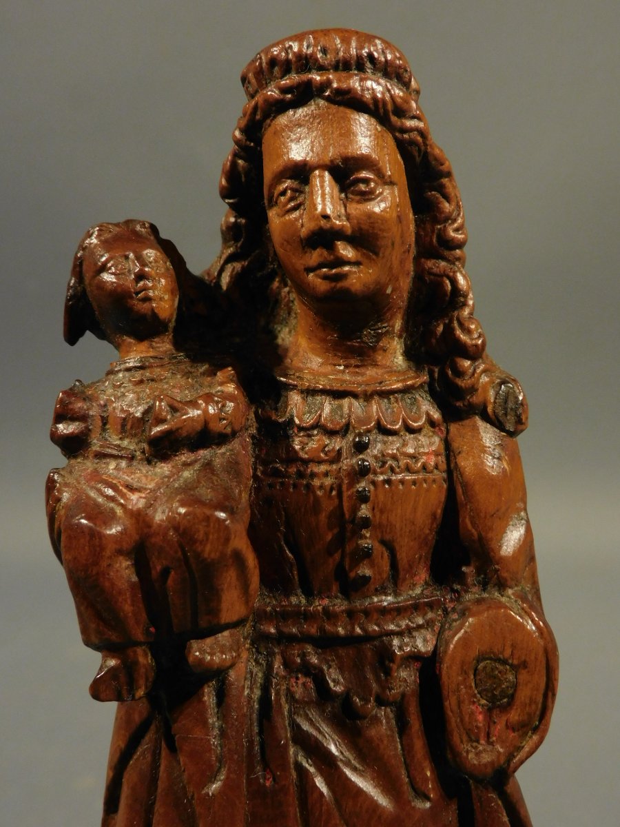 Virgin And Child In Boxwood, 17th Century, High Period-photo-2