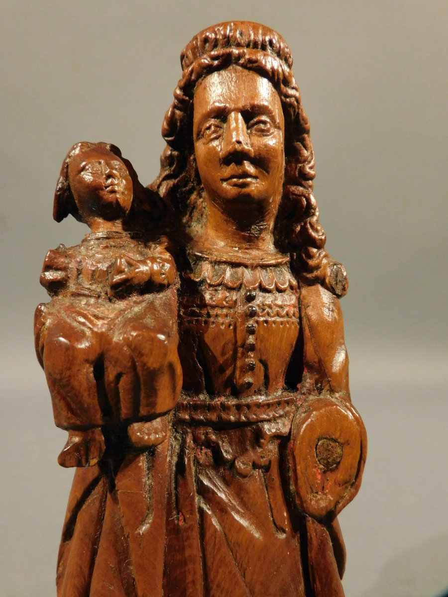 Virgin And Child In Boxwood, 17th Century, High Period-photo-3