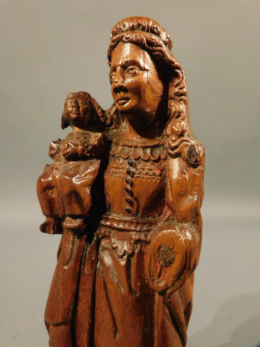 Virgin And Child In Boxwood, 17th Century, High Period-photo-4