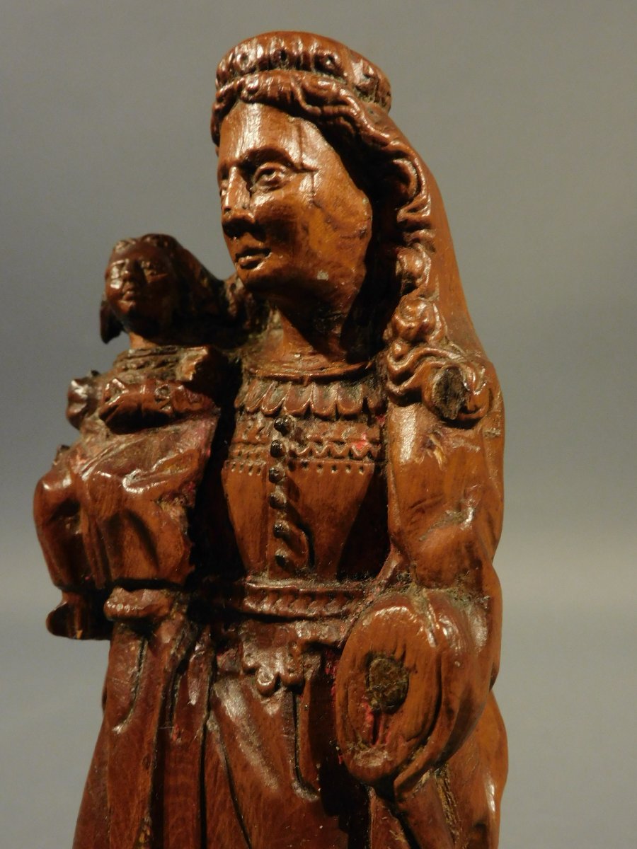 Virgin And Child In Boxwood, 17th Century, High Period-photo-5