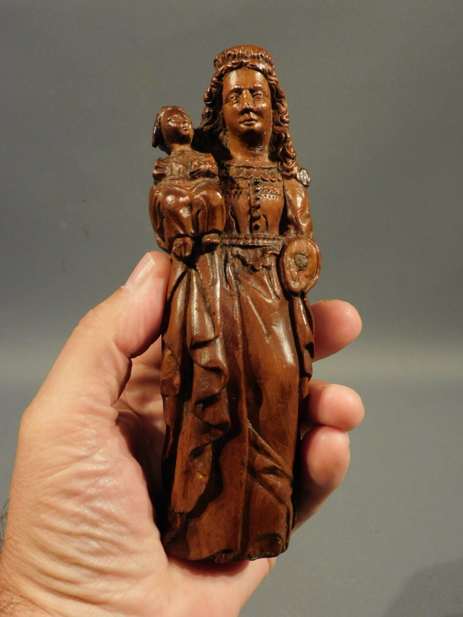 Virgin And Child In Boxwood, 17th Century, High Period-photo-6