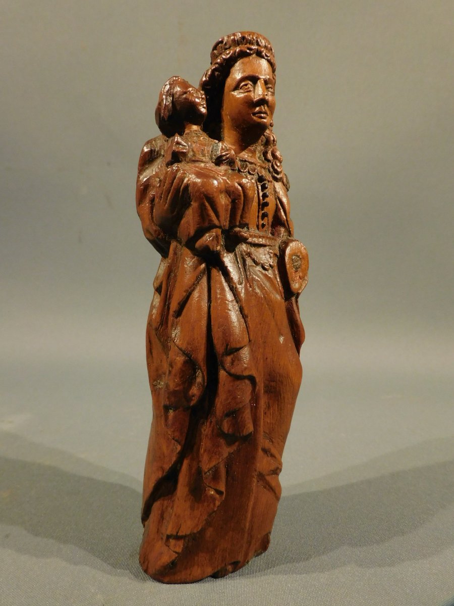 Virgin And Child In Boxwood, 17th Century, High Period