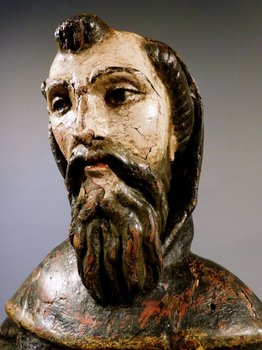 Wooden Sculpture Of Saint Anthony The Abbot  ? 17th Century Haute Epoque-photo-6