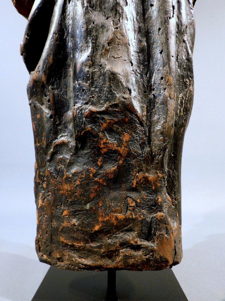 Wooden Sculpture Of Saint Anthony The Abbot  ? 17th Century Haute Epoque-photo-8