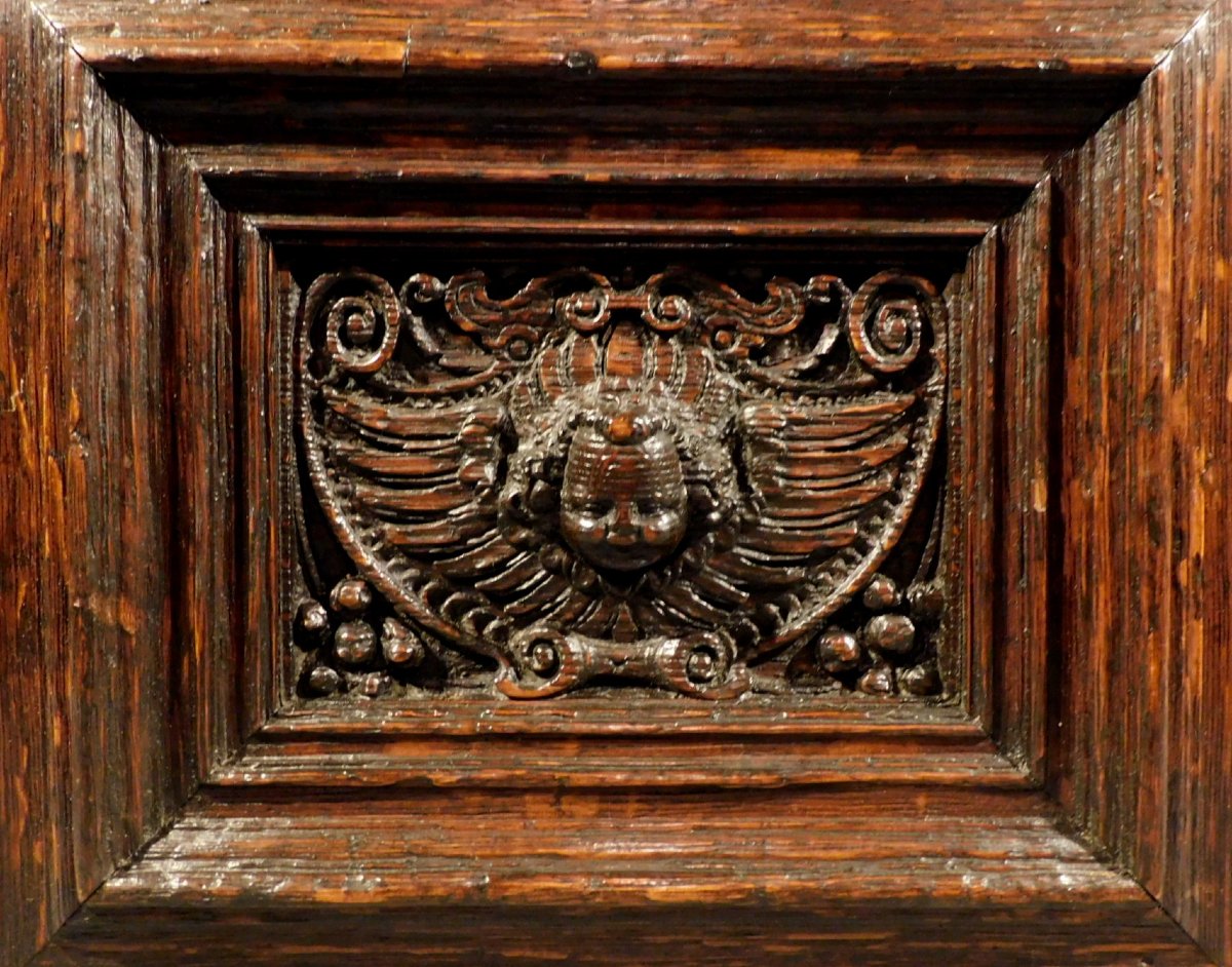 17th-century Wooden Panel Depicting A Putto-photo-4