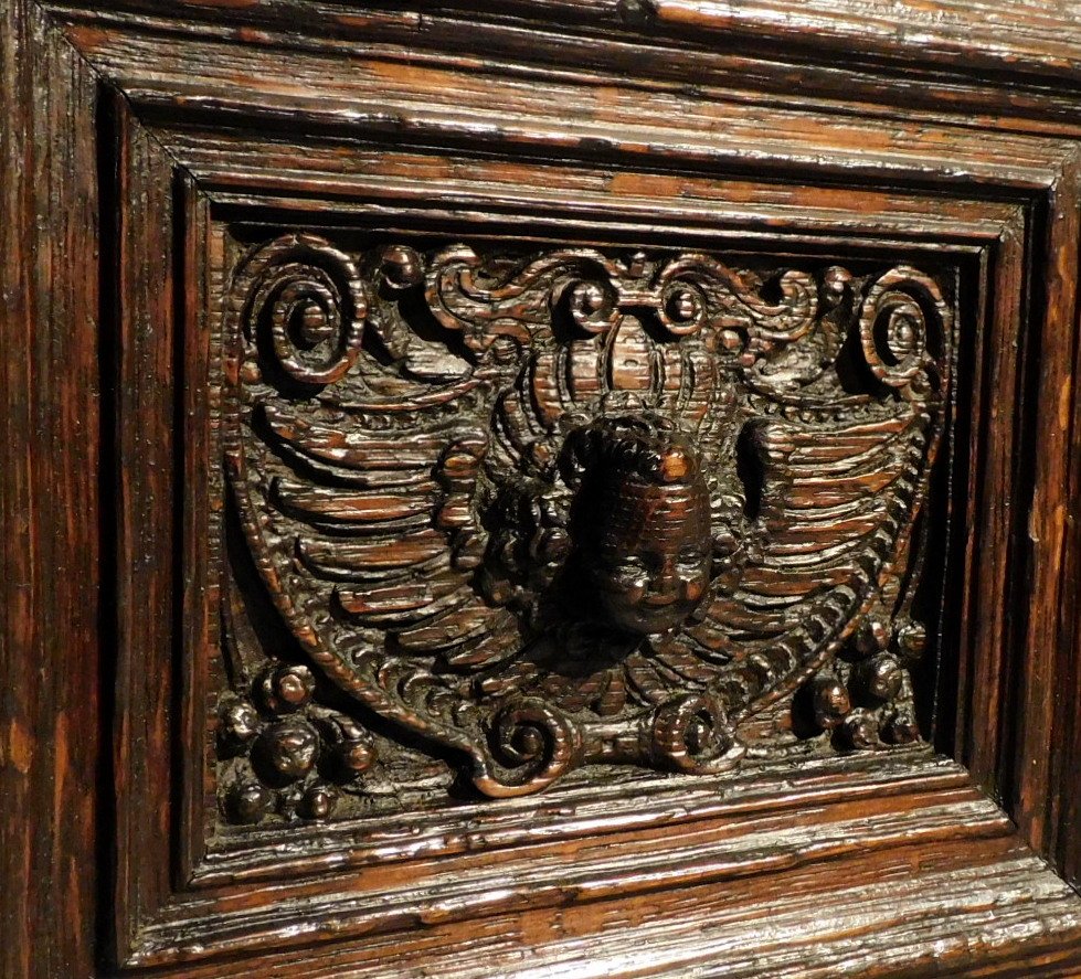 17th-century Wooden Panel Depicting A Putto-photo-1