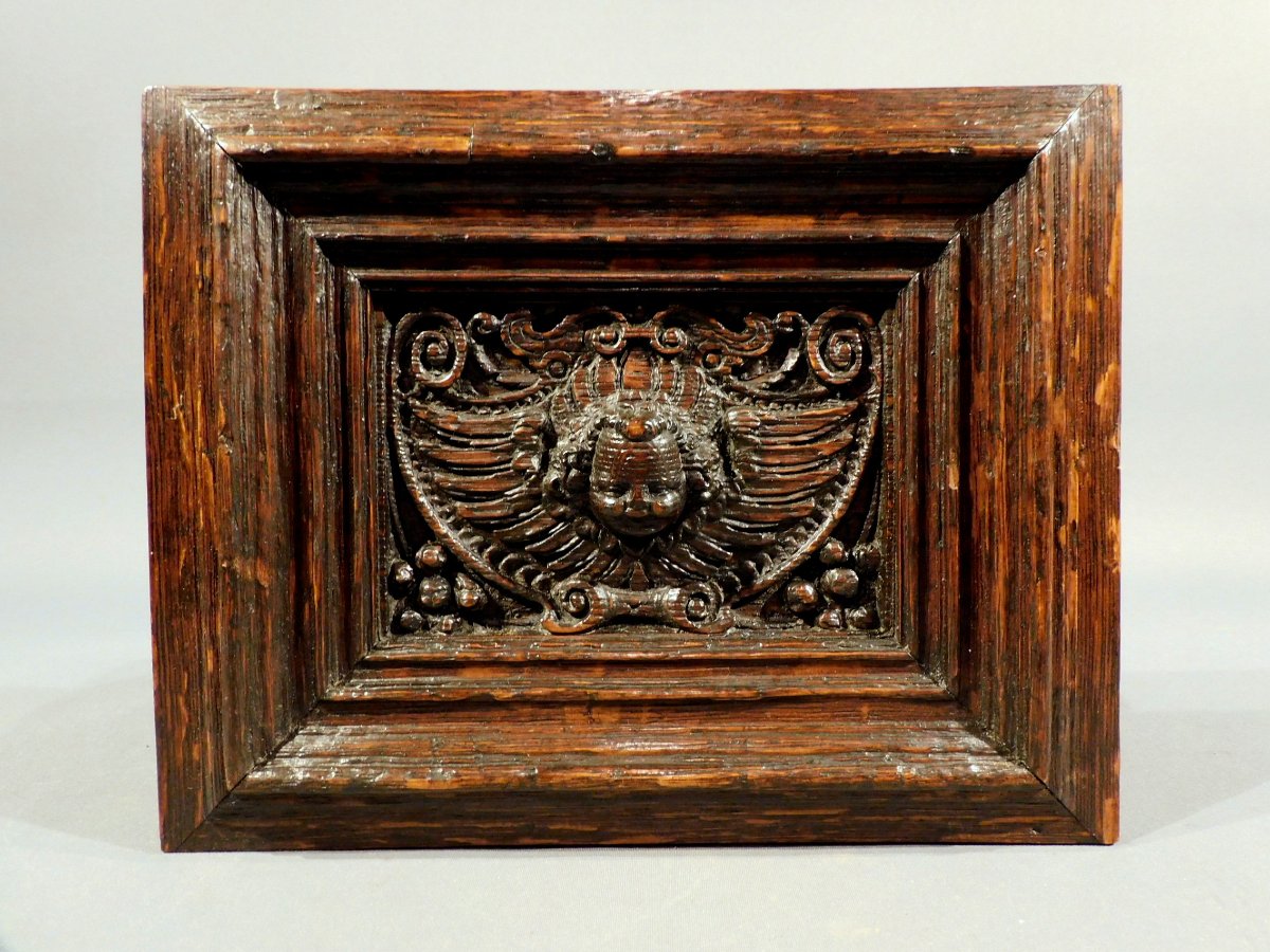 17th-century Wooden Panel Depicting A Putto