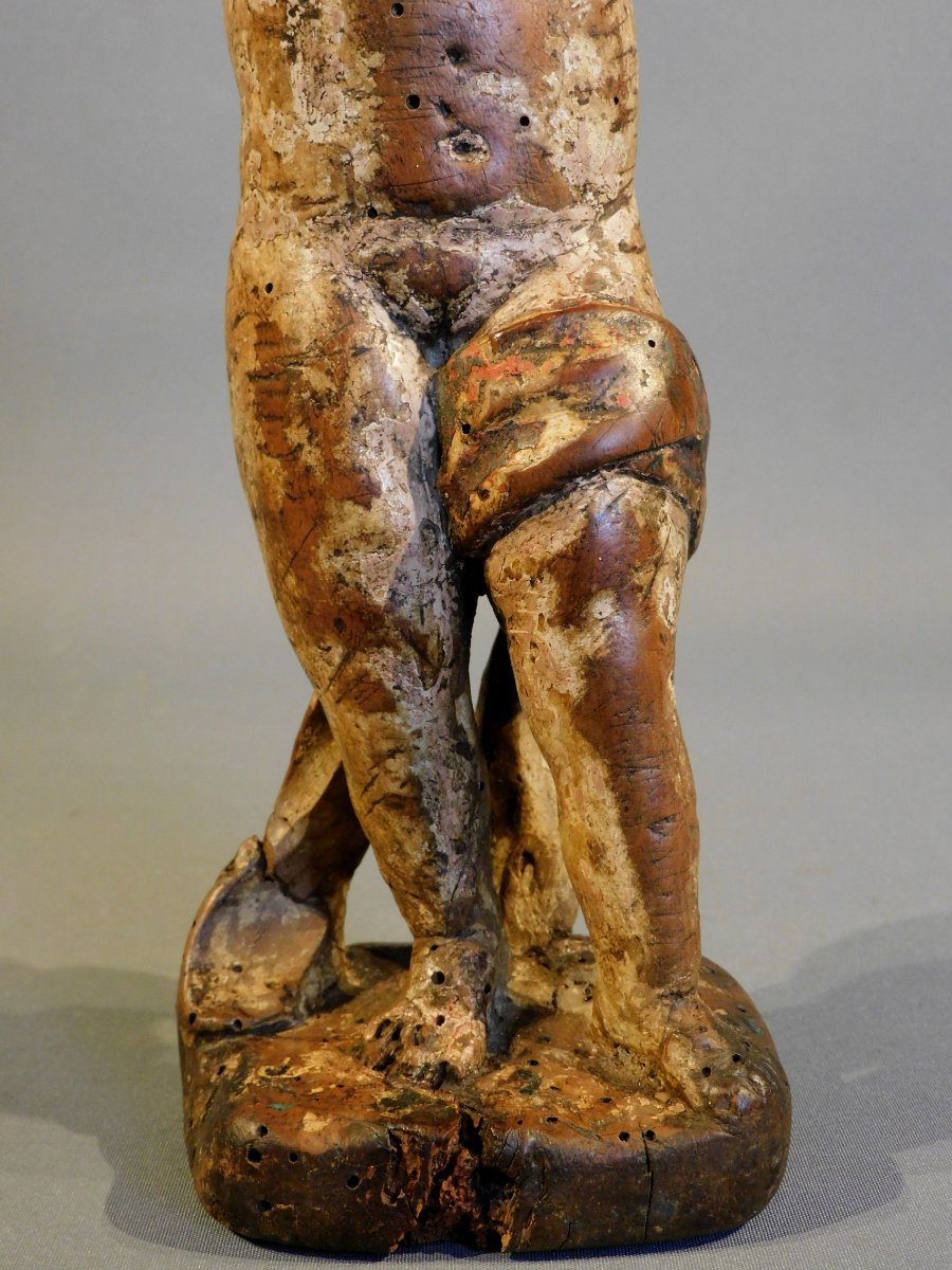 Putto en bois sculpté 17eme siécle -photo-1
