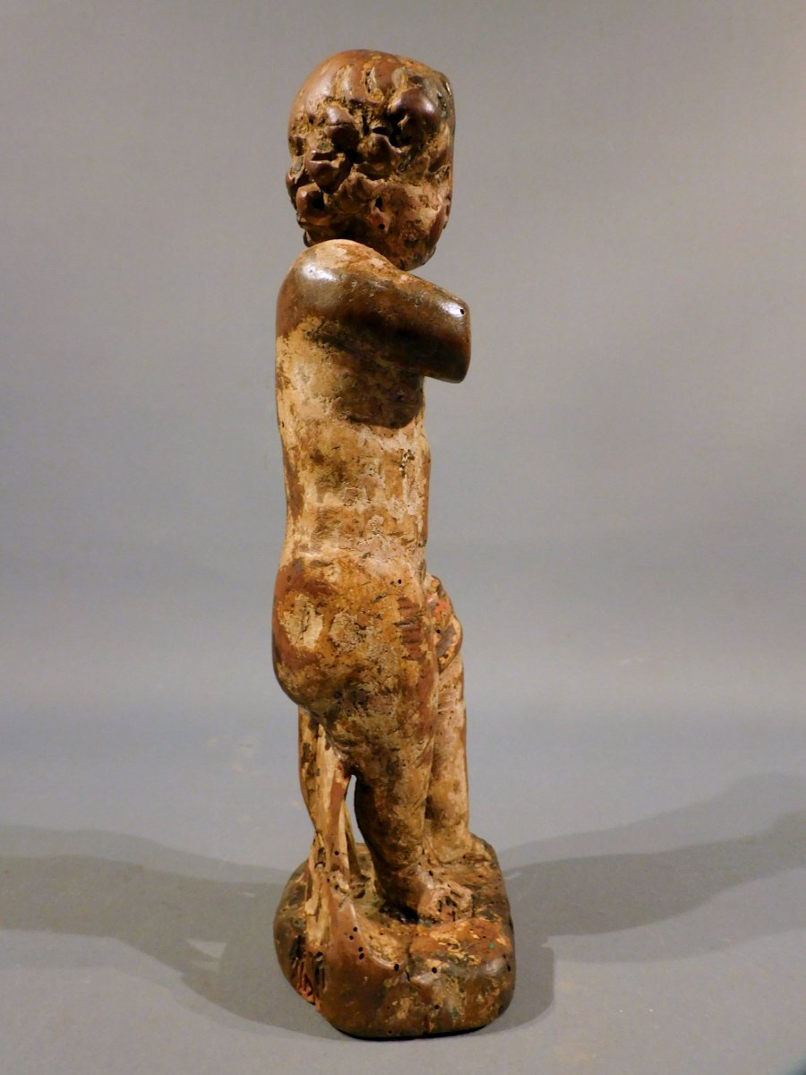 Putto en bois sculpté 17eme siécle -photo-5
