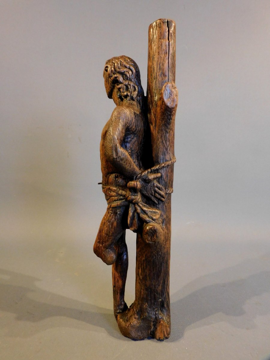 Oak Sculpture Of Saint Sebastian, 16th Century, Haute Epoque-photo-1