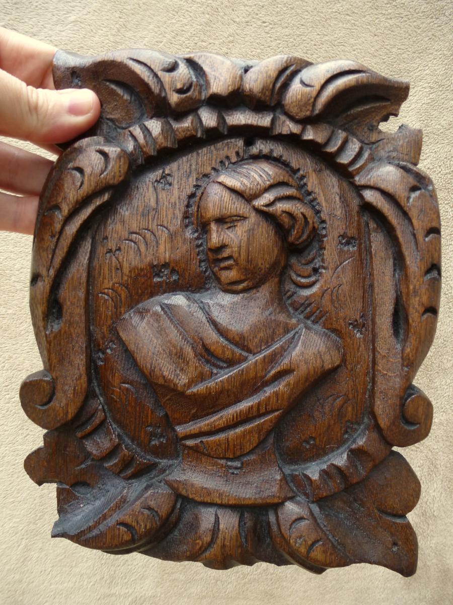 Carved Wooden Panel 18th Century Religious Baroque-photo-1