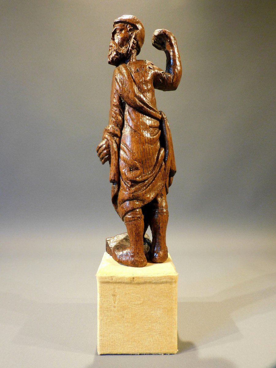 Statue Of An Altarpiece In Carved Wood 16th Century Gothic Haute Epoque-photo-2