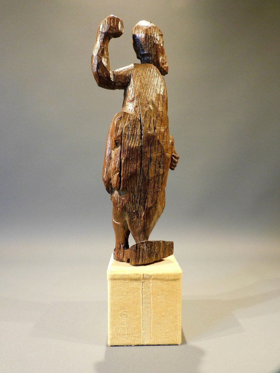 Statue Of An Altarpiece In Carved Wood 16th Century Gothic Haute Epoque-photo-3