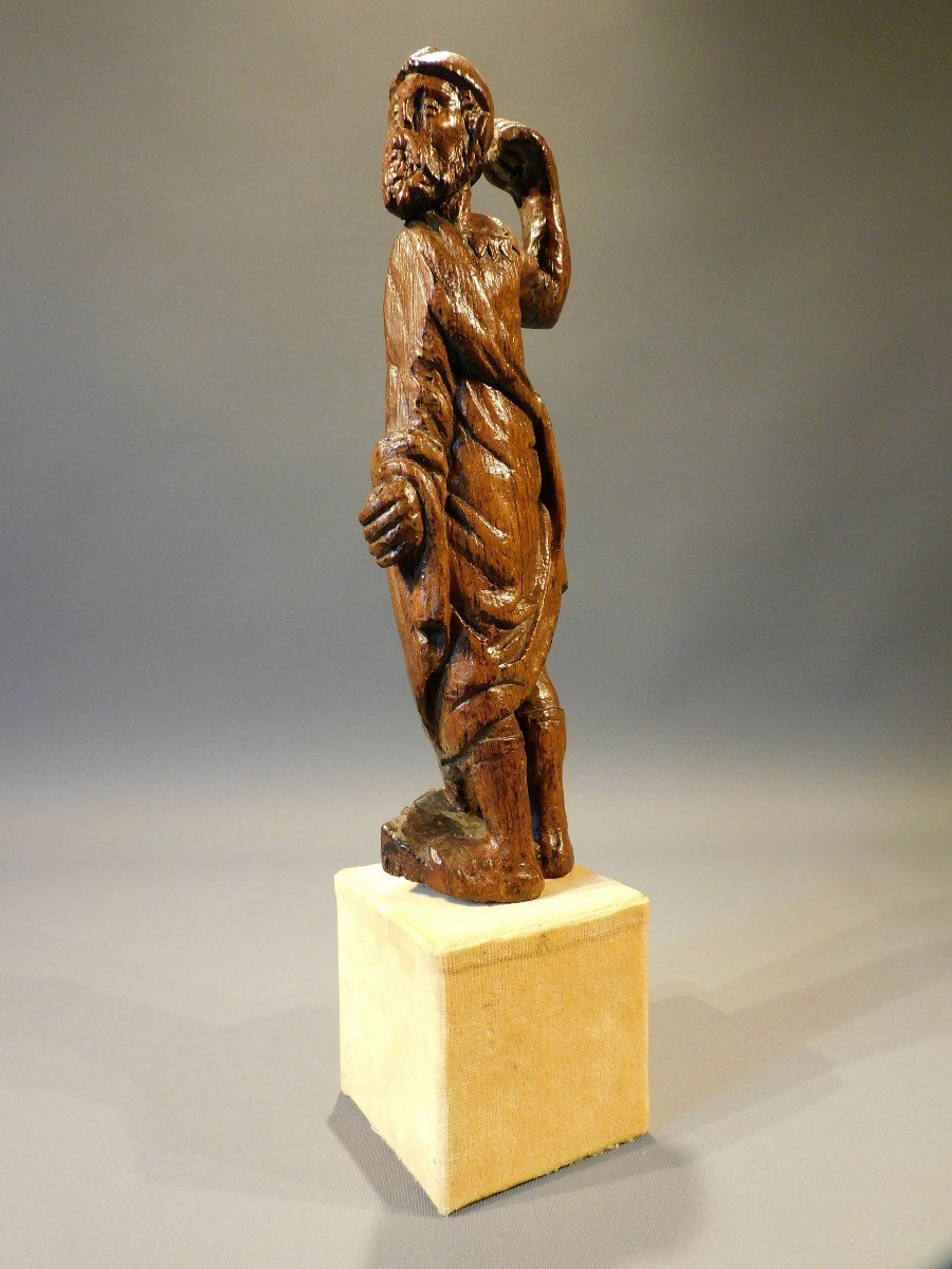 Statue Of An Altarpiece In Carved Wood 16th Century Gothic Haute Epoque-photo-4