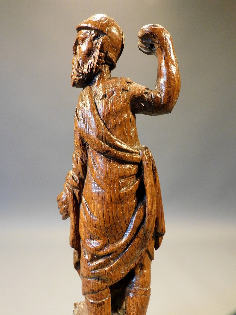 Statue Of An Altarpiece In Carved Wood 16th Century Gothic Haute Epoque-photo-3