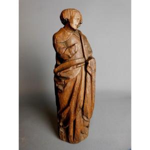 Saint Jean Apotre En Bois Sculpté   16éme Siécle Haute Epoque