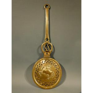 18th Century Brass Chestnut  Roaster Pan 