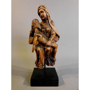 Christ Et Vierge En Bois Piëta 17eme Sculpture XVIIeme  