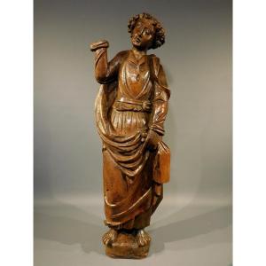 Wood Sculpture Of Saint John The Apostle 16th Century Haute Epoque