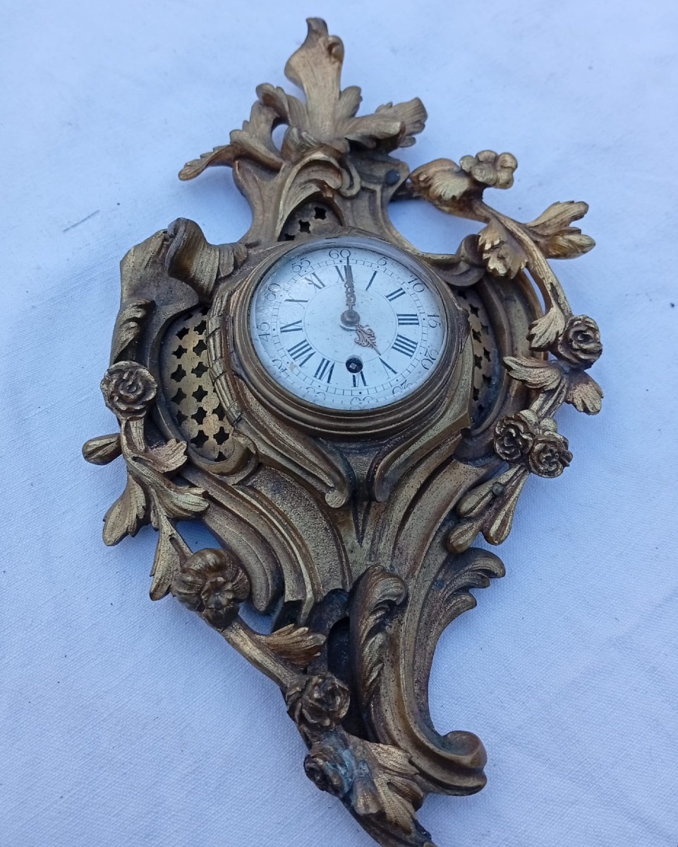 Small Bronze Cartel Clock In The Louis XV Style
