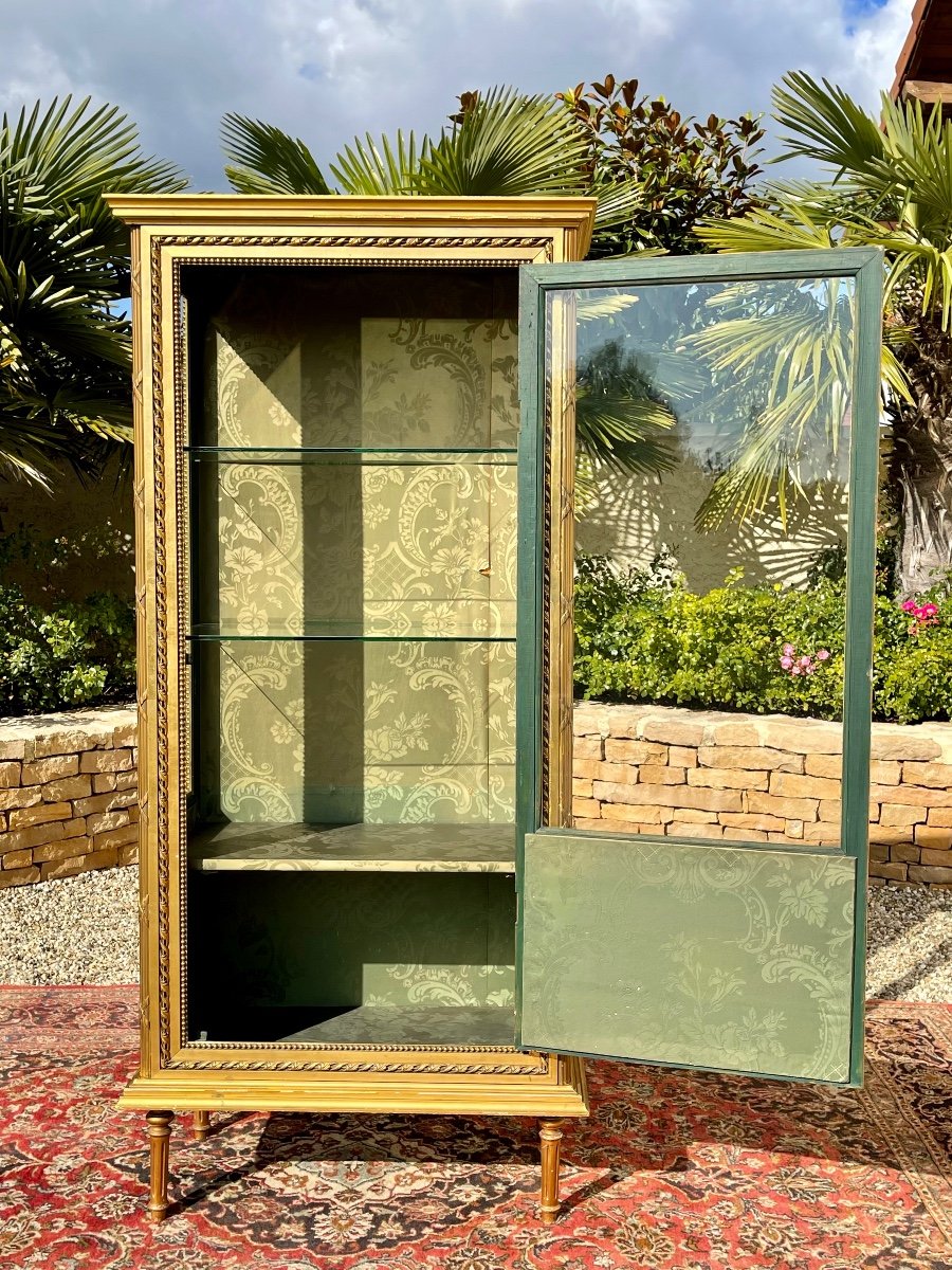 Vitrine de Style Louis XVI en Bois Doré -photo-7