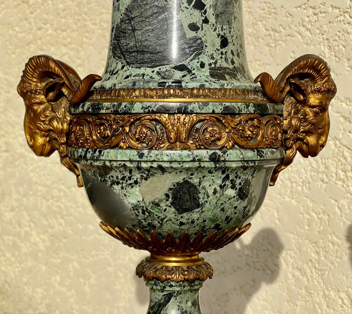 Pair Of Vases In Marble And Bronze Napoleon III-photo-1