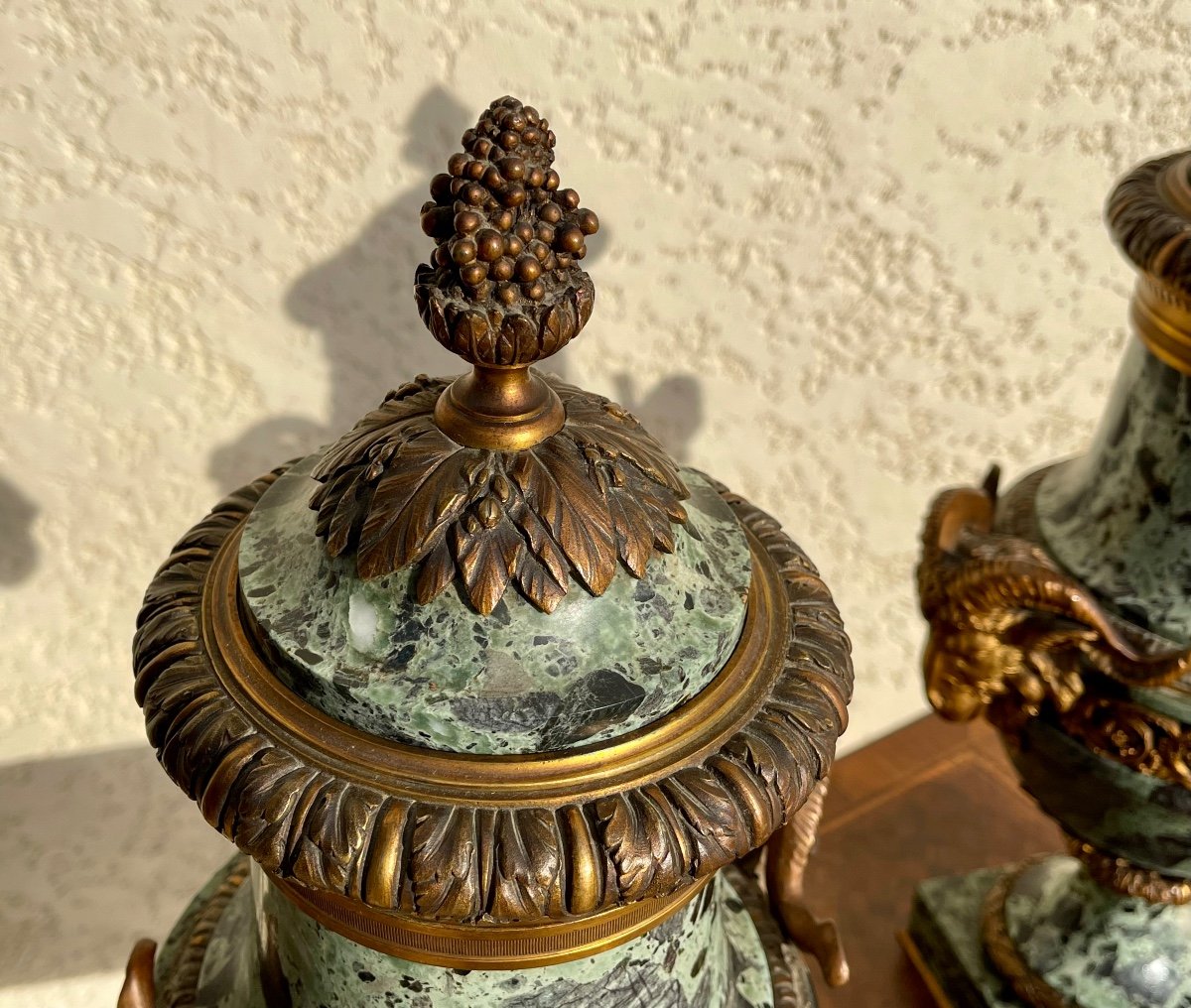 Pair Of Vases In Marble And Bronze Napoleon III-photo-8
