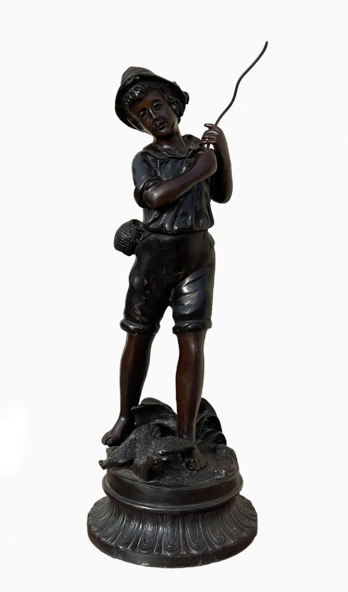 Bronze, Young Boy Fishing