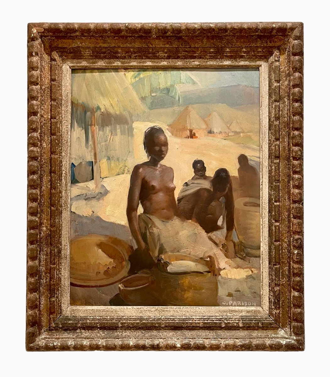 Gaston Parison - Malagasy Women Preparing The Meal