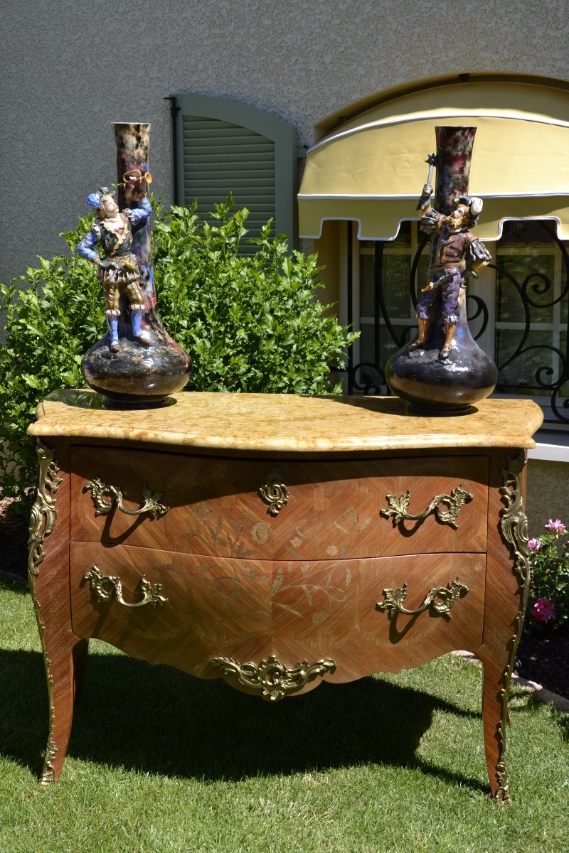 Pair Of Glazed Ceramic Vases-photo-7