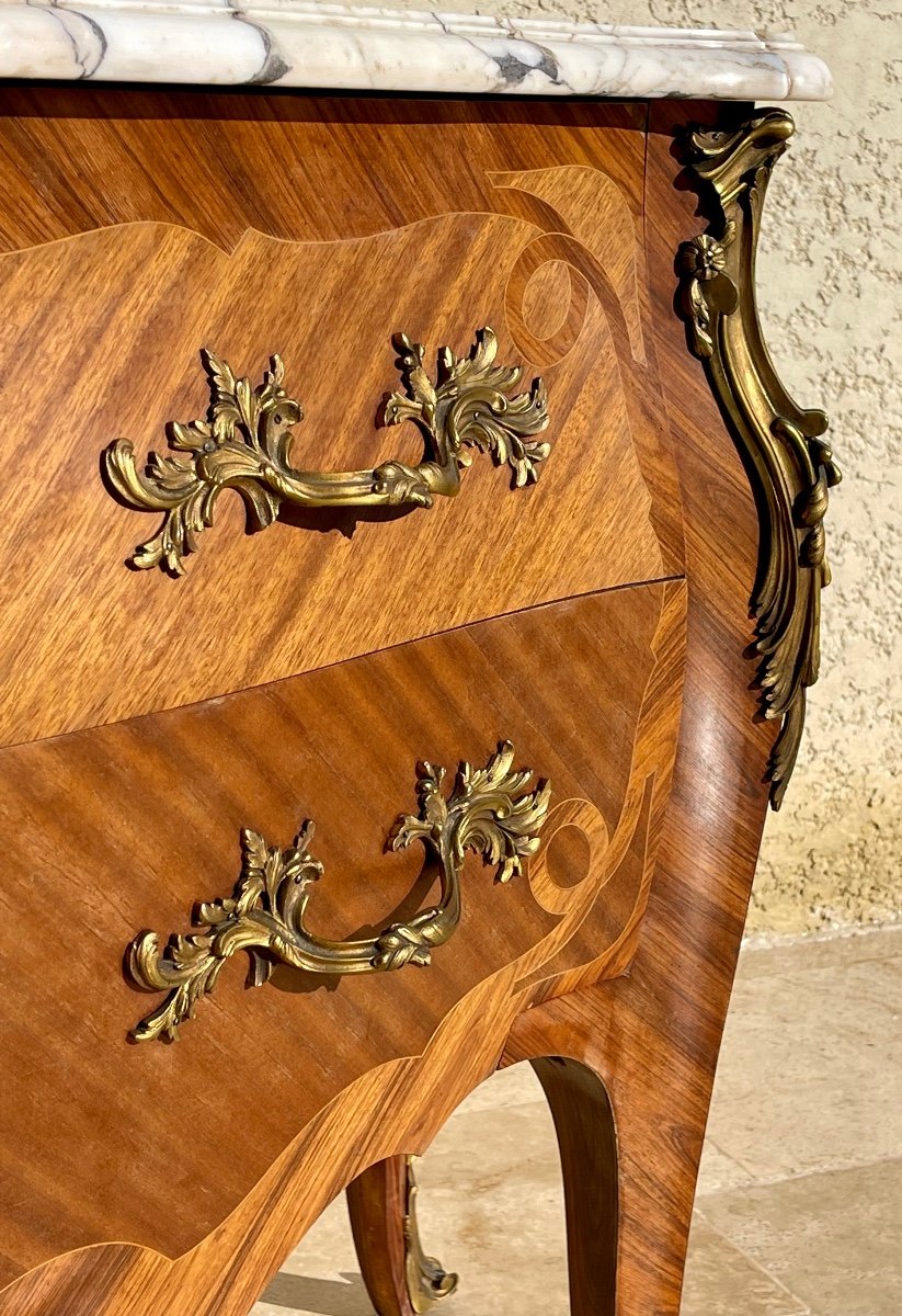 Mercier In Paris - Chest Of Drawers In Marquetry & Bronze Louis XV Style-photo-3