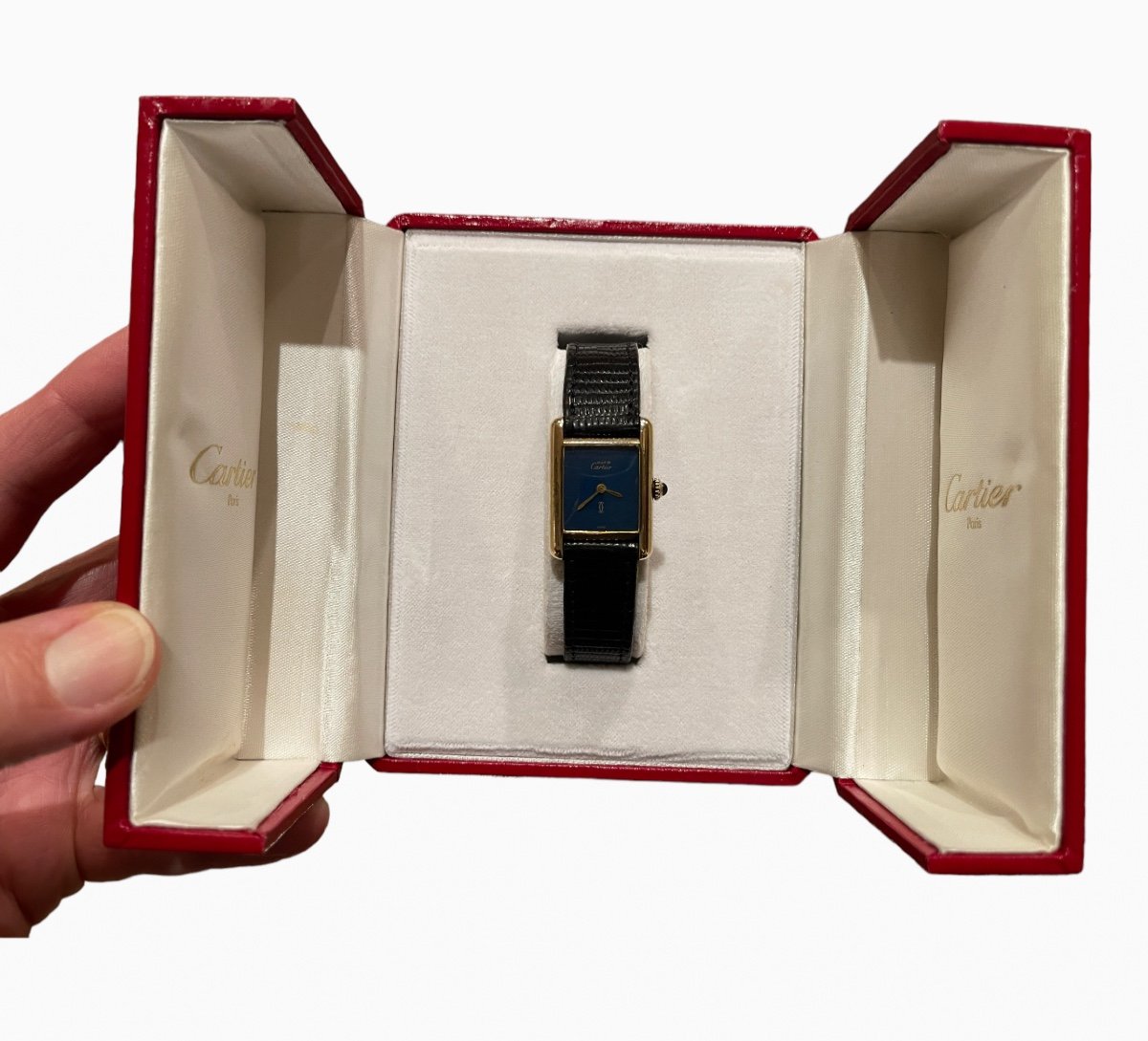 Cartier - Must Tank Watch In Silver Vermeil-photo-2