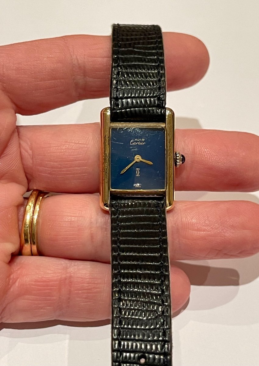 Cartier - Must Tank Watch In Silver Vermeil-photo-2