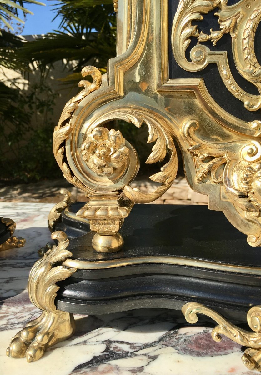 Napoleon III Bronze & Ebony Fireplace Trim-photo-3