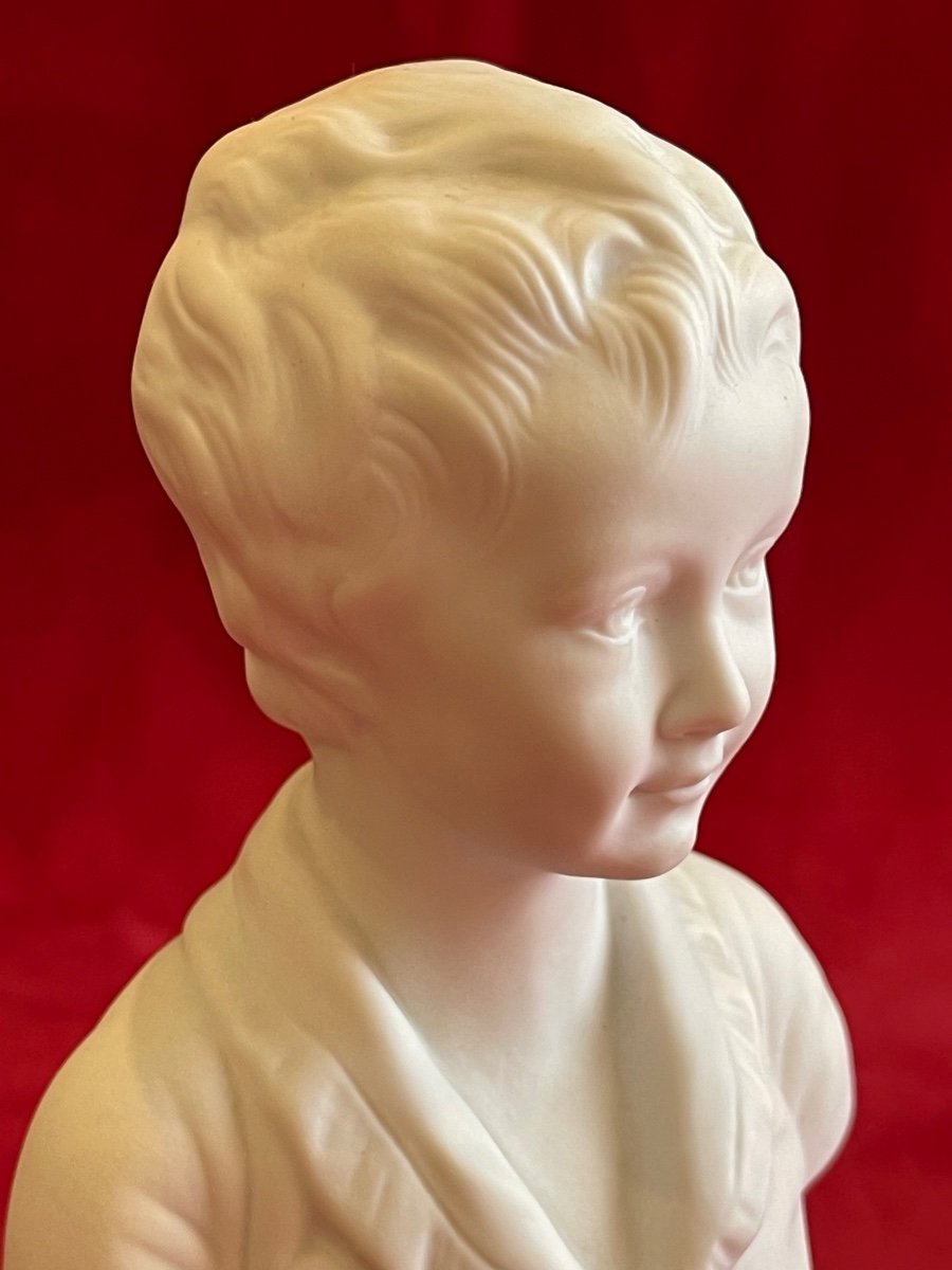 Limoges - Small Biscuit Bust By Alexandre Brongniard After Houdon-photo-2