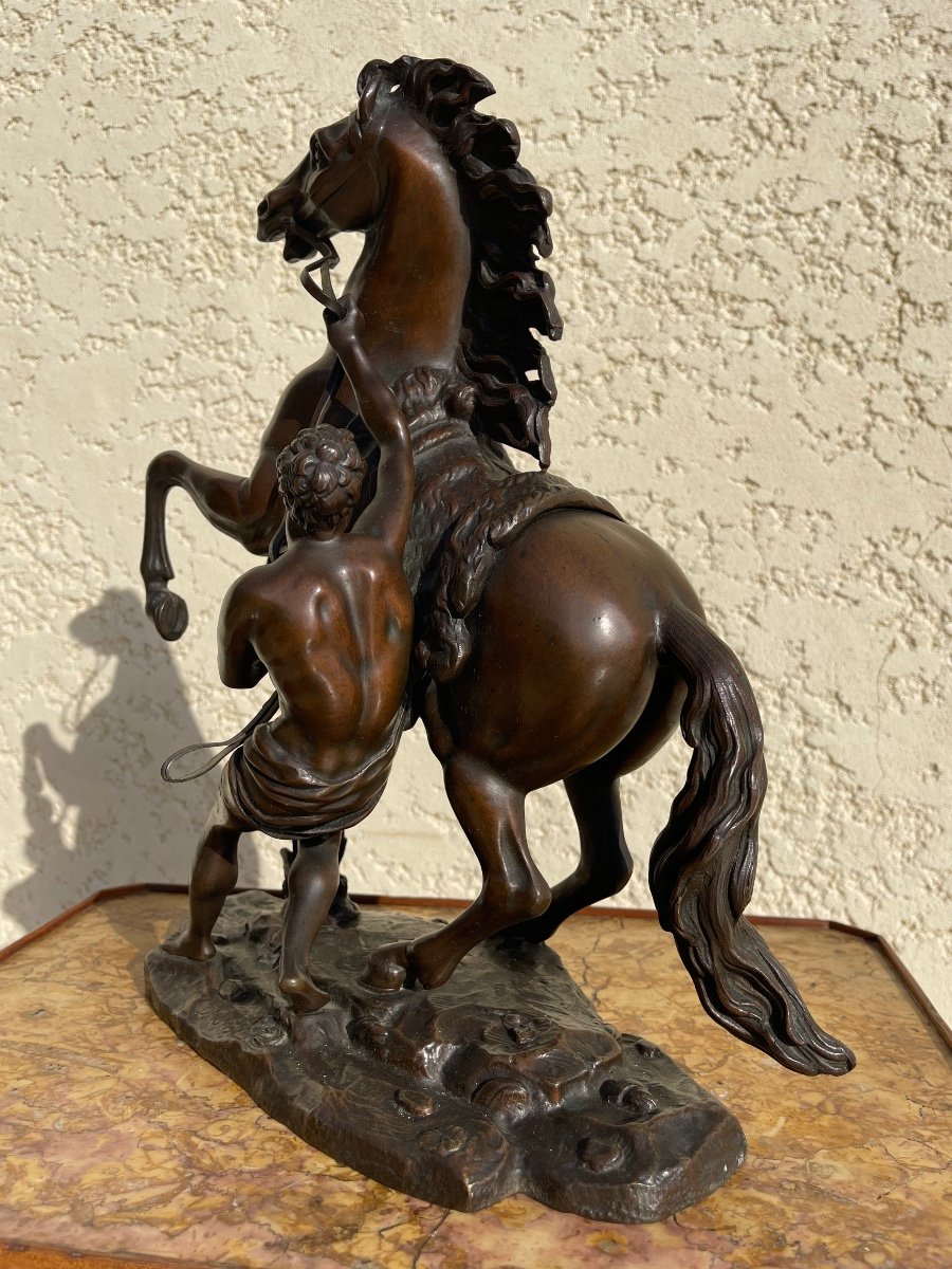 COUSTOU - Sculpture en Bronze XIX / Cheval de Marly -photo-2