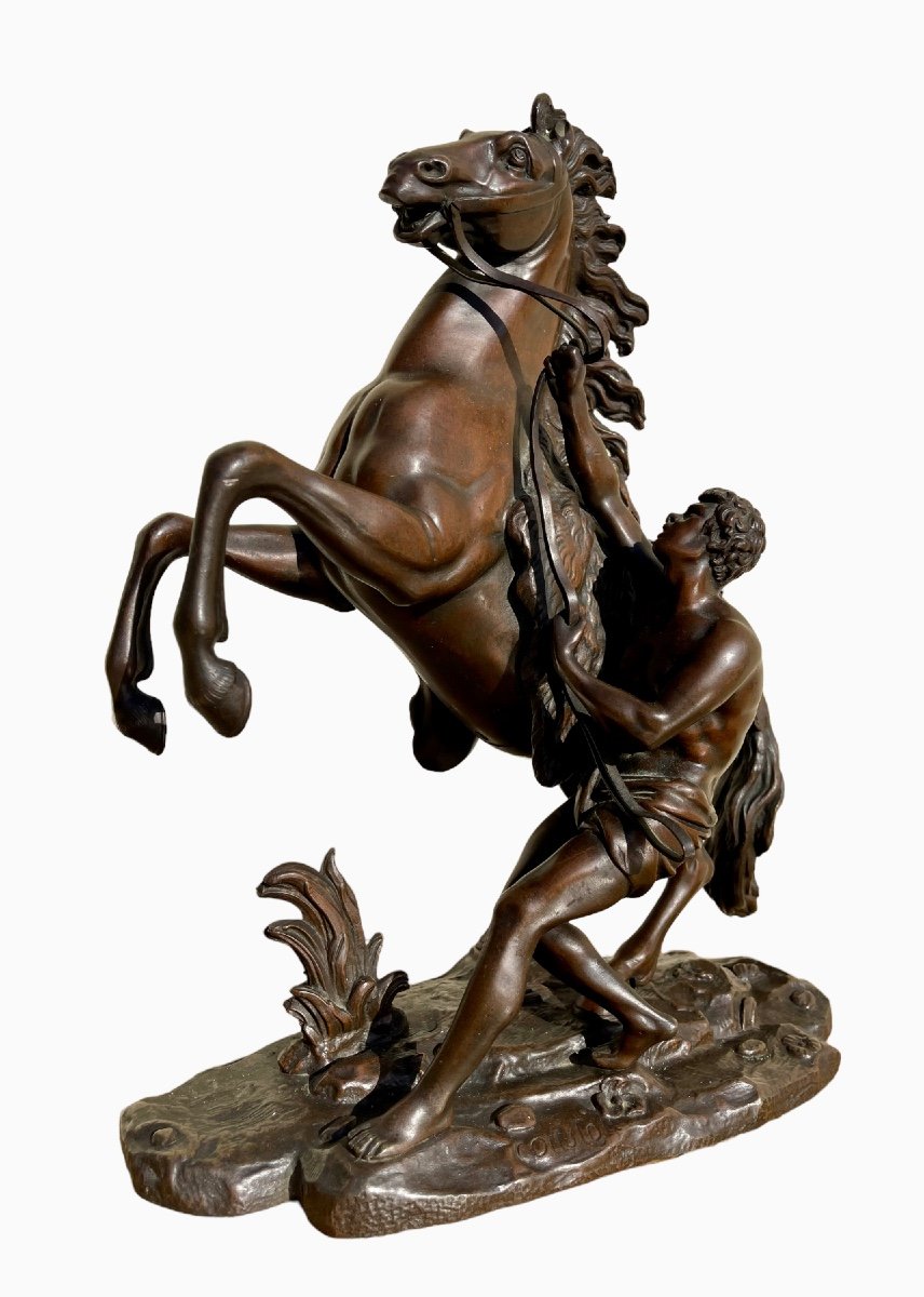 COUSTOU - Sculpture en Bronze XIX / Cheval de Marly 