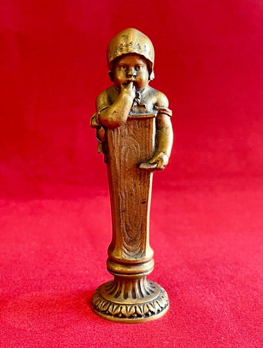 Sceau à Cacheter en Bronze Doré -photo-1