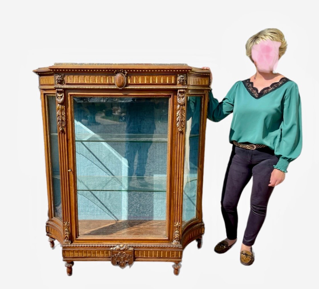 Vitrine - Jardinière Style Louis XVI en Noyer-photo-8