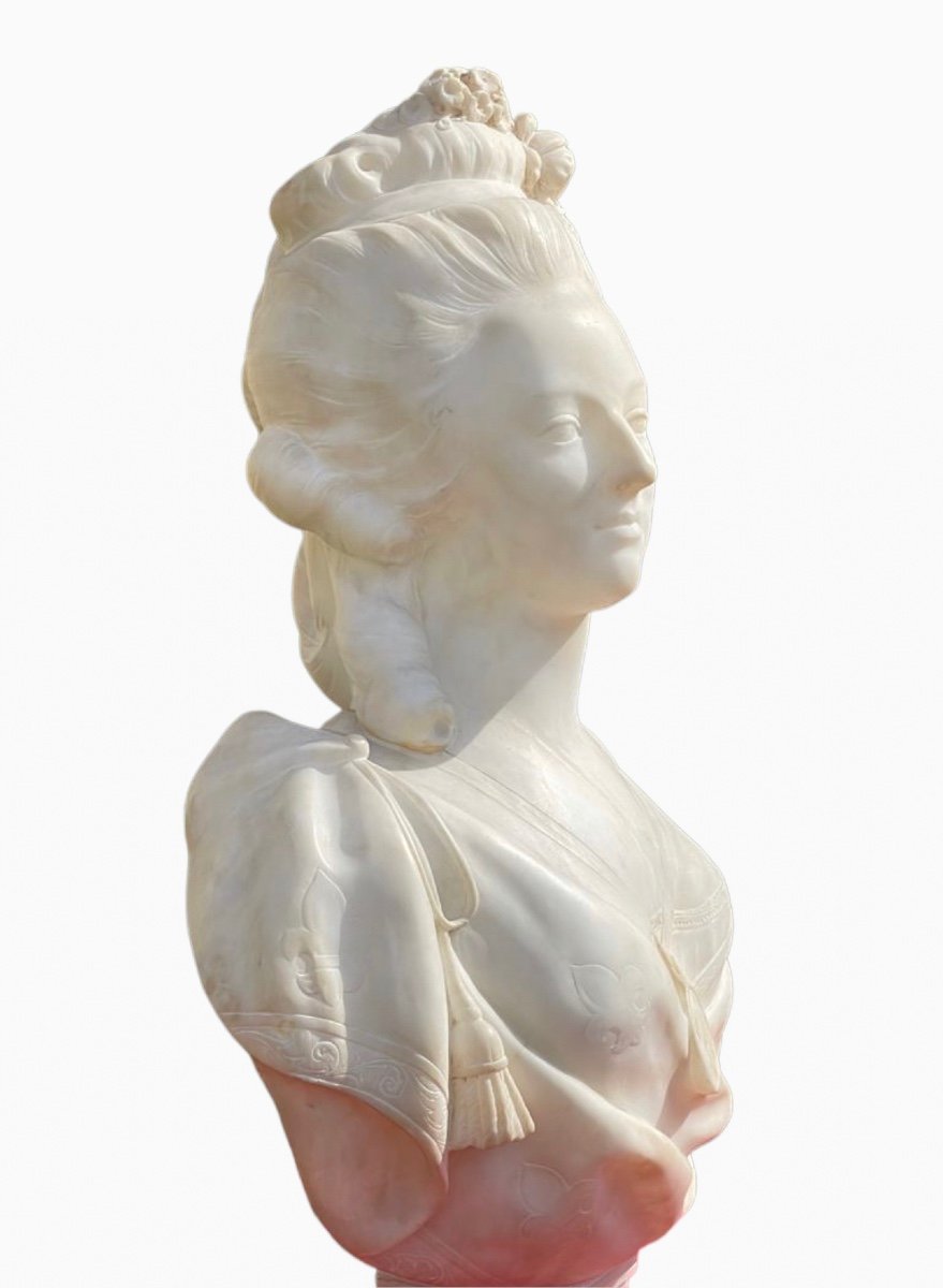 Marble, Large Bust Of Marie-antoinette-photo-3