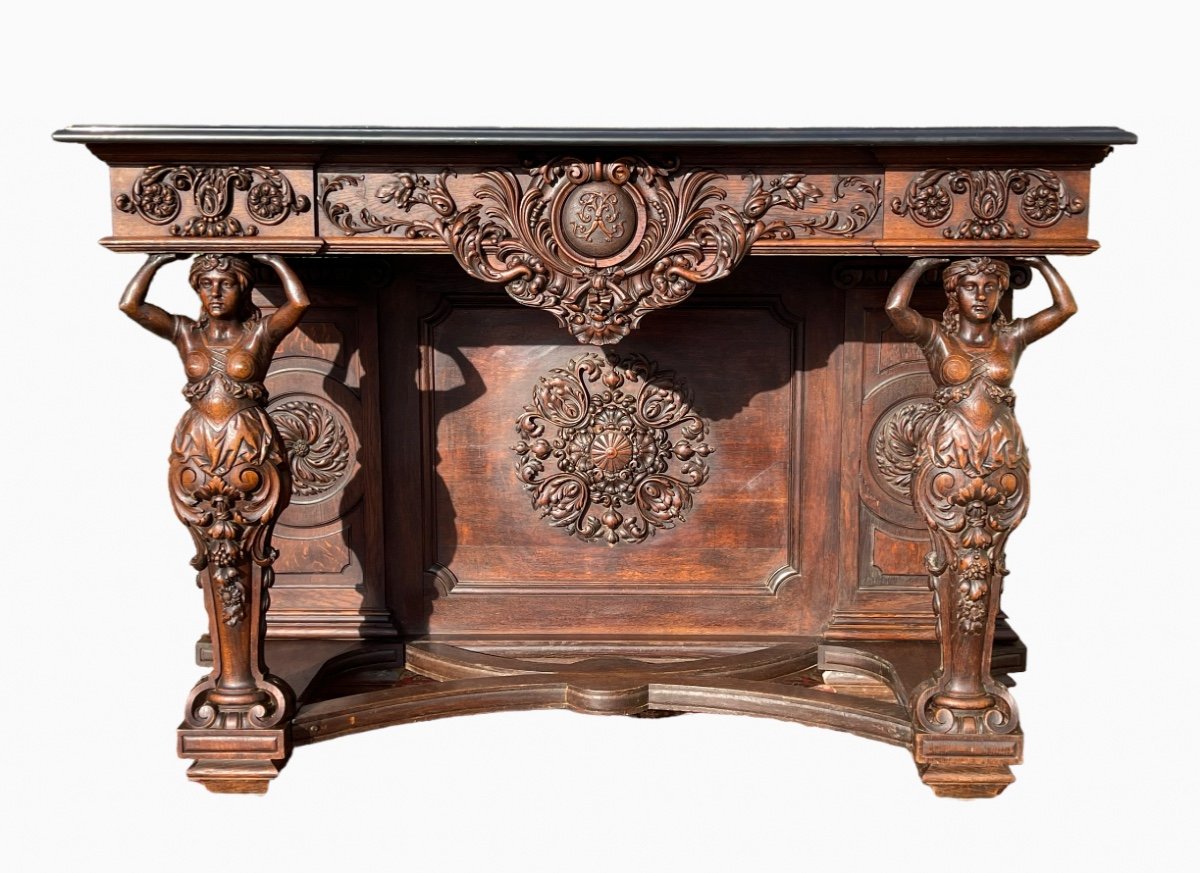 Large Renaissance Style Carved Console